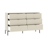 Cassettiera Beige Cashmere 6 Cassetti Apertura Scorrevole 150x40x92h cm, Chiusura Soft Close - Lalifa
