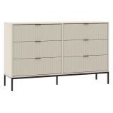 Cassettiera Beige Cashmere 6 Cassetti Apertura Scorrevole 150x40x92h cm, Chiusura Soft Close - Lalifa