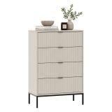 Cassettiera Beige Cashmere 6 Cassetti Apertura Scorrevole 76x40x116h cm, Chiusura Soft Close - Laleriba