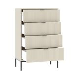 Cassettiera Beige Cashmere 6 Cassetti Apertura Scorrevole 76x40x116h cm, Chiusura Soft Close - Laleriba