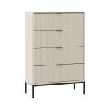 Cassettiera Beige Cashmere 6 Cassetti Apertura Scorrevole 76x40x116h cm, Chiusura Soft Close - Laleriba