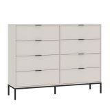 Cassettiera Beige Cashmere 8 Cassetti Apertura Scorrevole 150x40x116h cm, Chiusura Soft Close - Lamepa