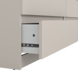Cassettiera Beige Cashmere Marrone Rovere 6 Cassetti Apertura Scorrevole 154x50x70h cm, Chiusura Scorrevole - Abacadabra