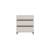 Cassettiera Beige Nero 3 Cassetti Apertura Scorrevole 80x40x90h cm, Chiusura Scorrevole - Mapello