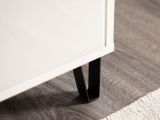 Cassettiera Beige Nero 4 Cassetti Apertura Scorrevole 93x40x90.5h cm, Chiusura Scorrevole - Tornata