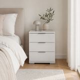 Cassettiera Bianco 3 Cassetti Apertura Scorrevole 46x42x61h cm, Chiusura Scorrevole - Laharo
