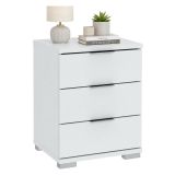 Cassettiera Bianco 3 Cassetti Apertura Scorrevole 46x42x61h cm, Chiusura Scorrevole - Laharo