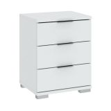 Cassettiera Bianco 3 Cassetti Apertura Scorrevole 46x42x61h cm, Chiusura Scorrevole - Laharo