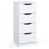 Cassettiera Bianco 4 Cassetti Apertura Scorrevole 40x40x92h cm, Chiusura Scorrevole - Sarroch