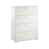 Cassettiera Bianco 4 Cassetti Apertura Scorrevole 70x39x98h cm, Chiusura Scorrevole - Salimbene