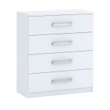 Cassettiera Bianco 4 Cassetti Apertura Scorrevole 83x43x97h cm, Chiusura Scorrevole - Laga