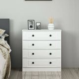 Cassettiera Bianco 7 Cassetti Apertura Scorrevole 72x42x77h cm, Chiusura Scorrevole - Gardo