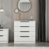 Cassettiera Bianco 7 Cassetti Apertura Scorrevole 72x42x77h cm, Chiusura Scorrevole - Theemin