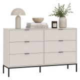 Cassettiera Bianco Cashmere 4 Cassetti Apertura Scorrevole 150x40x92h cm, Chiusura Scorrevole - Laletati