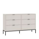 Cassettiera Bianco Cashmere 4 Cassetti Apertura Scorrevole 150x40x92h cm, Chiusura Scorrevole - Laletati