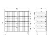 Cassettiera Bianco Grigio 4 Cassetti Apertura Scorrevole 93x40x90.5h cm, Chiusura Scorrevole - Maggiora