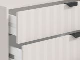 Cassettiera Bianco Grigio 4 Cassetti Apertura Scorrevole 93x40x90.5h cm, Chiusura Scorrevole - Maggiora