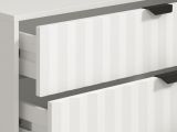 Cassettiera Bianco Grigio 4 Cassetti Apertura Scorrevole 93x40x90h cm, Chiusura Scorrevole - Maggiora