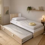 Cassettiera Bianco Marrone Rovere un Cassetto Apertura Scorrevole 190x93x25h cm, Chiusura Scorrevole - Caudina