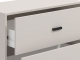 Cassettiera Bianco Nero 3 Cassetti Apertura Scorrevole 80x40x90h cm, Chiusura Scorrevole - Portio