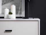 Cassettiera Bianco Nero 3 Cassetti Apertura Scorrevole 80x40x90h cm, Chiusura Scorrevole - Portio