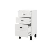 Cassettiera Bianco Nero 3 Cassetti con Piedini 39x35x78h cm, Apertura Scorrevole - Vilcab