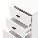 Cassettiera Bianco Nero 3 Cassetti con Piedini 39x35x78h cm, Apertura Scorrevole - Vilcab