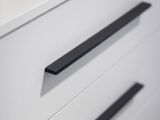 Cassettiera Bianco Nero 4 Cassetti Apertura Scorrevole 90x40x94h cm, Chiusura Scorrevole - Mogoro