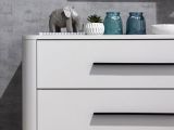 Cassettiera Bianco Nero 4 Cassetti Apertura Scorrevole 90x40x94h cm, Chiusura Scorrevole - Mogoro