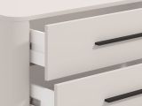 Cassettiera Bianco Nero 4 Cassetti Apertura Scorrevole 90x40x94h cm, Chiusura Scorrevole - Mogoro