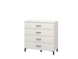 Cassettiera Bianco Nero 4 Cassetti Apertura Scorrevole 93x40x90h cm, Chiusura Scorrevole - Vidor