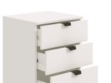 Cassettiera Bianco Nero 5 Cassetti Apertura Scorrevole 45x40x95h cm, Chiusura Scorrevole - Mainarda