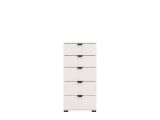 Cassettiera Bianco Nero 5 Cassetti Apertura Scorrevole 45x40x95h cm, Chiusura Scorrevole - Mainarda