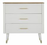 Cassettiera Boissano, Settimino multiuso, Comò camera da letto, Mobile con cassetti, 78x37 h80 cm, Bianco e Marrone