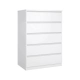 Cassettiera cassetti grandi bianca lucida 77x111h cm - Ansel