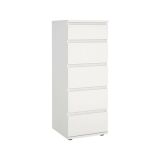 Cassettiera Cezanne, Settimino multiuso, Comò camera da letto, Mobile con cassetti, 40x40 h107 cm, Bianco