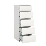 Cassettiera Cezanne, Settimino multiuso, Comò camera da letto, Mobile con cassetti, 40x40 h107 cm, Bianco