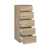 Cassettiera Cezanne, Settimino multiuso, Comò camera da letto, Mobile con cassetti, 40x40 h107 cm, Quercia