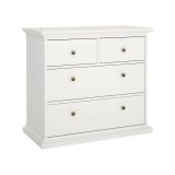 Cassettiera Clairett, Settimino multiuso, Comò camera da letto, Mobile con cassetti, 96x49 h87 cm, Bianco