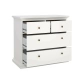 Cassettiera Clairett, Settimino multiuso, Comò camera da letto, Mobile con cassetti, 96x49 h87 cm, Bianco