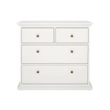 Cassettiera Clairett, Settimino multiuso, Comò camera da letto, Mobile con cassetti, 96x49 h87 cm, Bianco