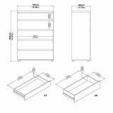 Cassettiera Clarice, Settimino multiuso, Comò camera da letto, Mobile con cassetti, 77x40 h107 cm, Bianco