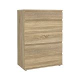 Cassettiera Clarice, Settimino multiuso, Comò camera da letto, Mobile con cassetti, 77x40 h107 cm, Quercia