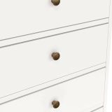 Cassettiera Colombe, Settimino multiuso, Comò camera da letto, Mobile con cassetti, 96x49 h139 cm, Bianco