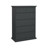 Cassettiera Colombe, Settimino multiuso, Comò camera da letto, Mobile con cassetti, 96x49 h139 cm, Grigio