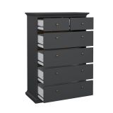 Cassettiera Colombe, Settimino multiuso, Comò camera da letto, Mobile con cassetti, 96x49 h139 cm, Grigio