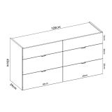 Cassettiera con maniglie bianca 120x62h cm - Avana