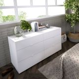 Cassettiera con maniglie bianca 120x62h cm - Avana