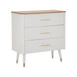 Cassettiera con maniglie bianca e marrone 78x80h cm - Phaidone