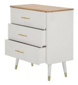 Cassettiera con maniglie bianca e marrone 78x80h cm - Phaidone